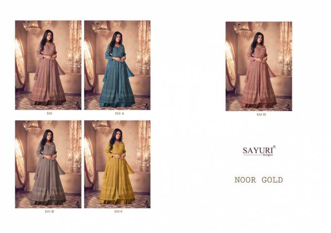 SAYURI NOOR GOLD Heavy Wedding Wear Real Georgette Long Latest Salwar Suit Collection